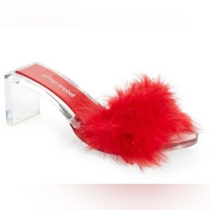 Jeffrey Campbell acrylic feather sandals size 7.5